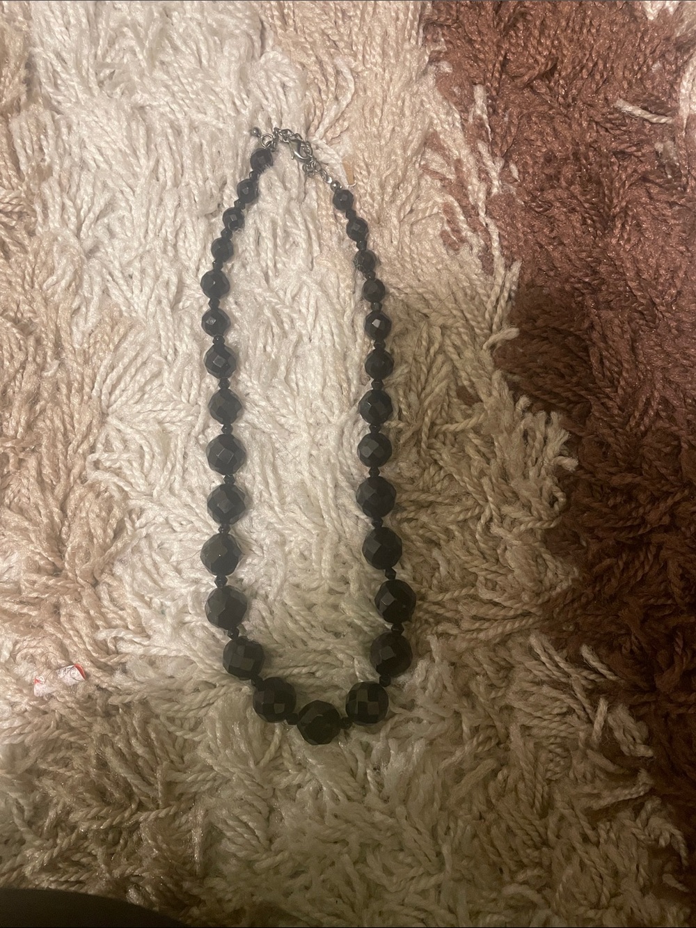 Elegant Black Faceted Bead Necklace - Women Jewelry